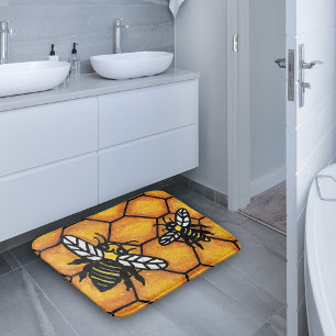 Tapis De Bain Jolie veste Jaune Bee Honeypeb