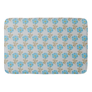 Tapis De Bain Jolies Fleurs Bleues