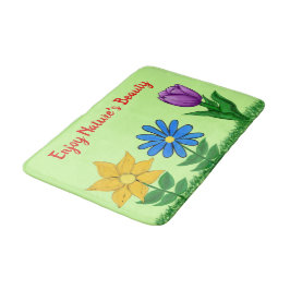 Tapis De Bain Jolies Fleurs Mat Bain Vert