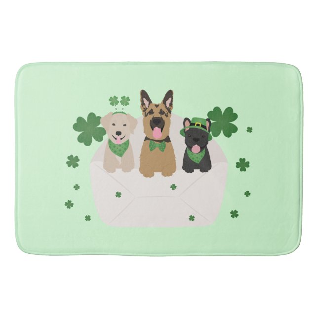 Tapis De Bain Jour de la Saint Patrick Dog Mail (Devant)