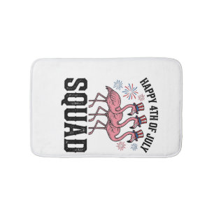 Tapis De Bain Joyeux 4 juillet Flamingo Squad Vector Design_1