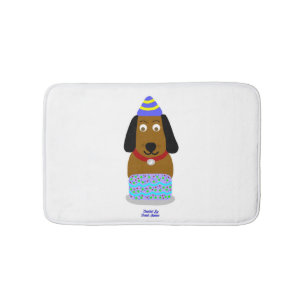 Tapis De Bain Joyeux Anniversaire Pup Petit Bain Mat