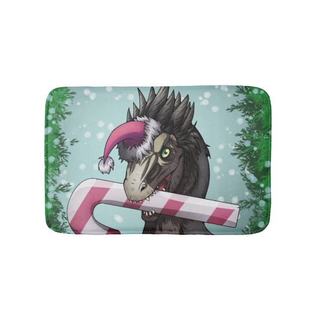 Tapis De Bain Joyeux dinosaure de Noël (Devant)