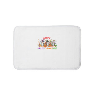 Tapis De Bain Joyeux Hallothanksmas Penguin Halloween Thanksgivi