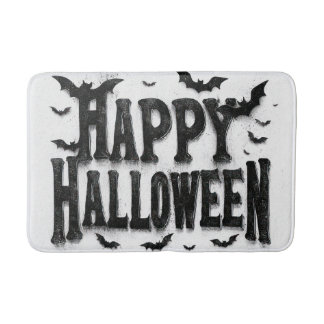 Tapis De Bain Joyeux Halloween - chauves-souris