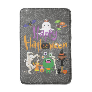 Tapis De Bain Joyeux Halloween Enfants Mignon et Effrayant
