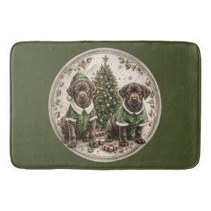 Tapis De Bain Joyeux Noël Black Labrador Retriever Puppy
