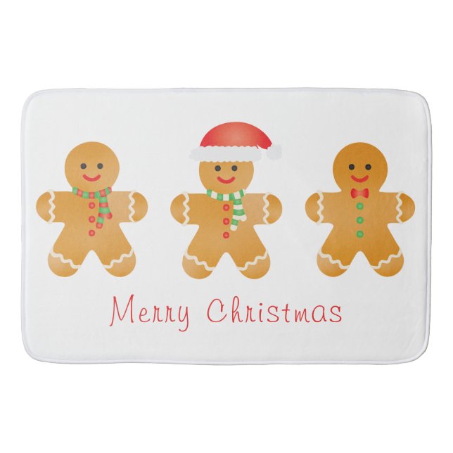 Tapis De Bain Joyeux Noël Gingerbread Hommes (Devant)