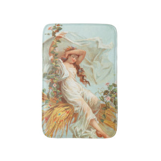Tapis De Bain Joyeux Noël lumineux et heureux, carte antique
