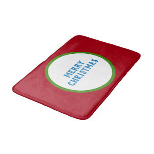 Tapis De Bain Joyeux Noël Rouge Vert Bleu