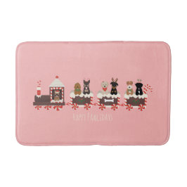Tapis De Bain Joyeux Pawlidays Chien Noël Train de vacances