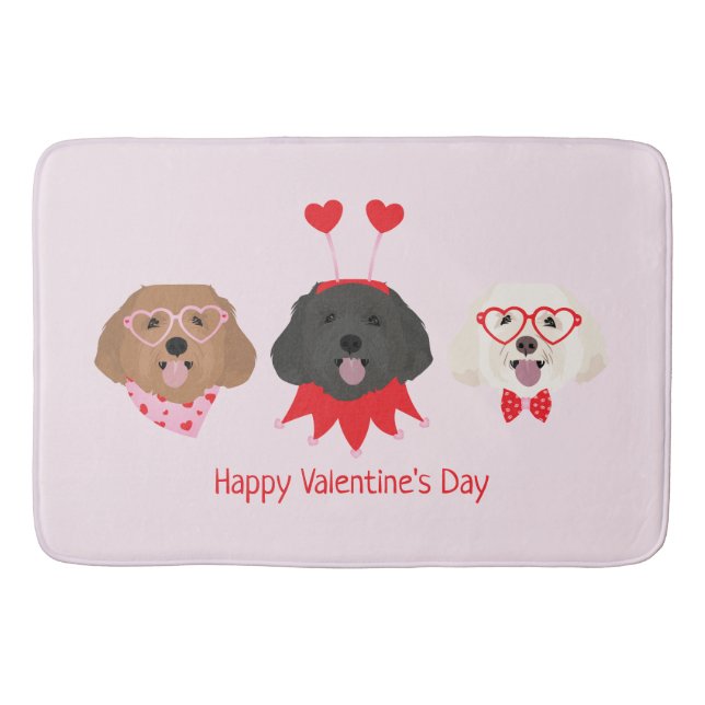 Tapis De Bain Joyeux Valentines Day Chiens de Maltipoo (Devant)
