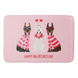 Tapis De Bain Joyeux Valentines Day Chiens Dobermann