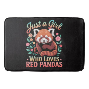 Tapis De Bain Juste Une Fille Qui Aime Les Pandas Rouges