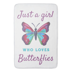 Tapis De Bain Juste une fille qui aime les papillons