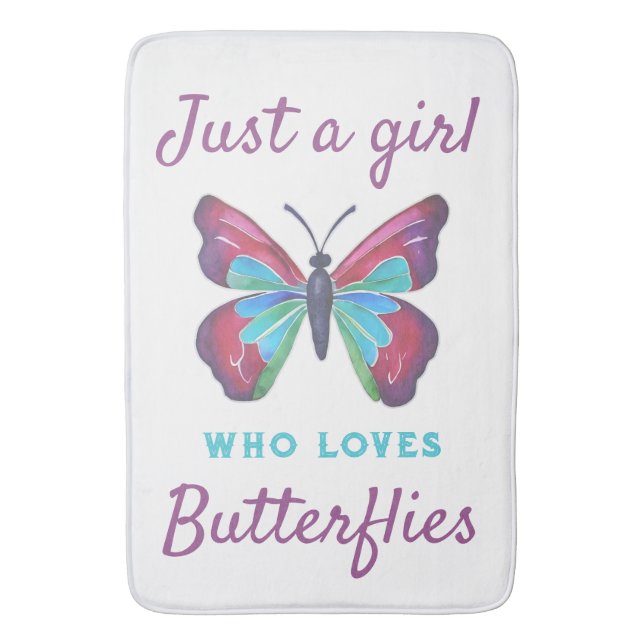 Tapis De Bain Juste une fille qui aime les papillons (devant Vertical)