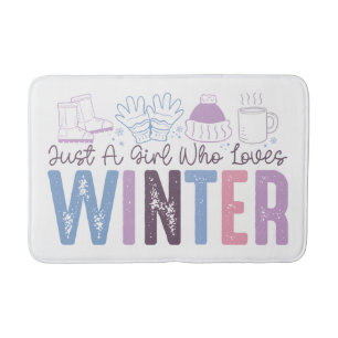Tapis De Bain Juste une fille qui aime l'hiver mignonne design s