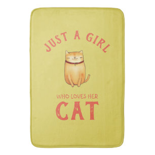 Tapis De Bain Juste une fille qui aime son chat