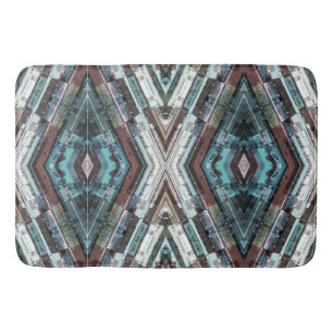 Tapis De Bain Kaleidoscope Brown Et Bleu