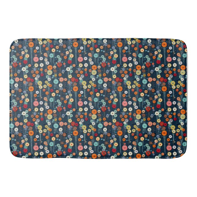 Tapis De Bain Kaleidoscope de la créativité, boutons vibrants (Devant)