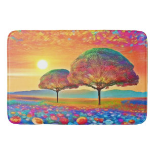 Tapis De Bain Kaleidoscope de la nature au coucher du soleil