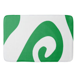 Tapis De Bain Kelly Green et White Swirl