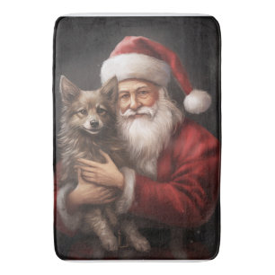 Tapis De Bain Kelpie australienne avec Noël au Père Noël