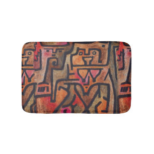 Tapis De Bain Klee Abstrait Rouge Abstrait Expressionniste Natur
