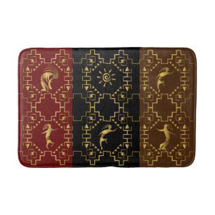 Tapis De Bain Kokopellis dansants dorés du sud-ouest