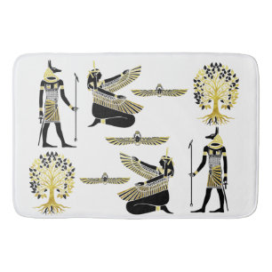 Tapis De Bain La Bénédiction du Pharaon d'or : Art égyptien anti