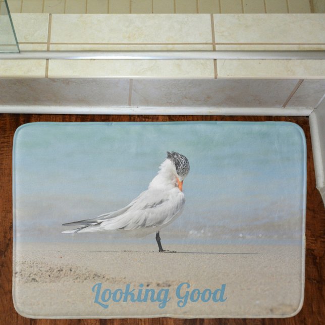 Tapis De Bain La côte de la plage de Royal Tern (Créateur téléchargé)