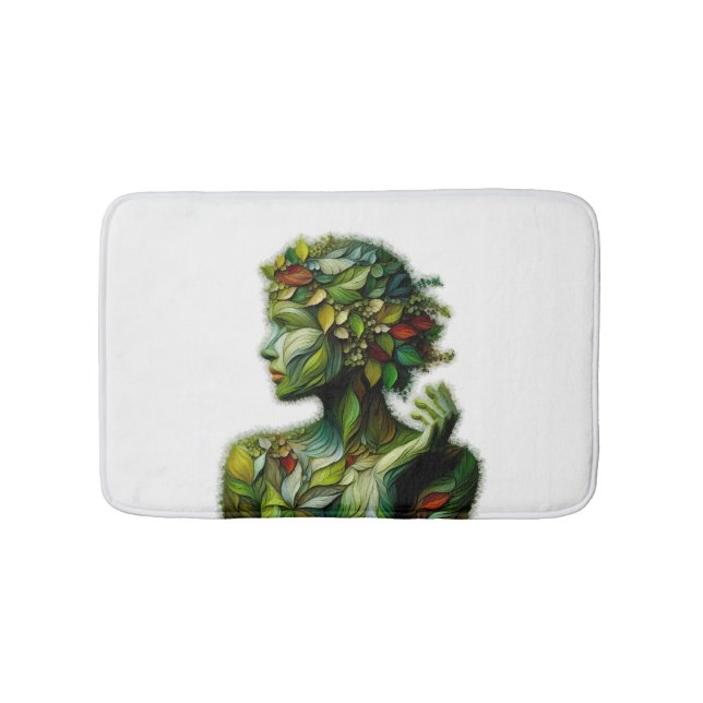 Tapis De Bain La Dame Verte - Arrière - plan Blanc (Devant)
