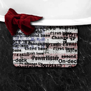 Tapis De Bain La gloire du baseball   Mots du drapeau américain 