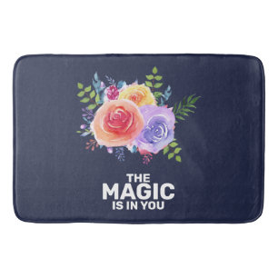 Tapis De Bain La magie est en vous Citer Aquarelle Floral Design