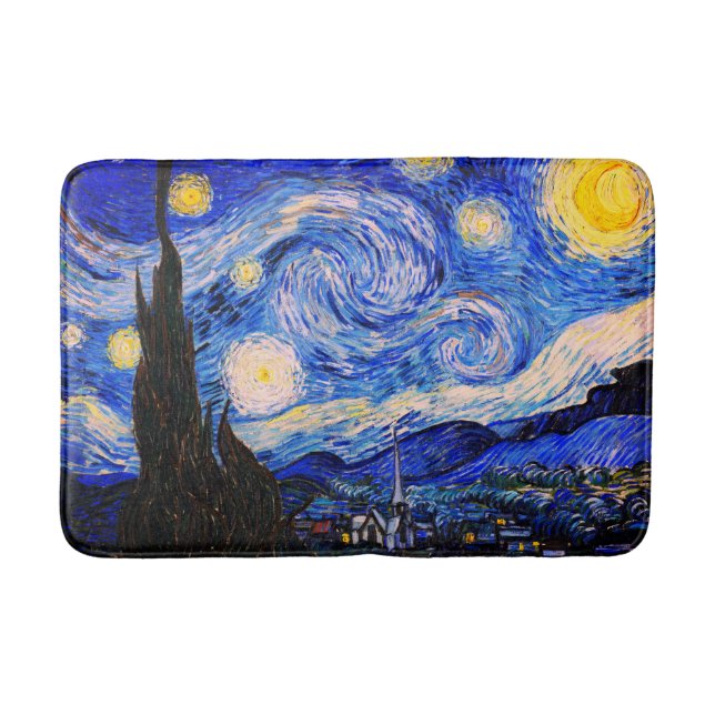 Tapis De Bain La nuit étoilée par Vincent Van Gogh (Devant)