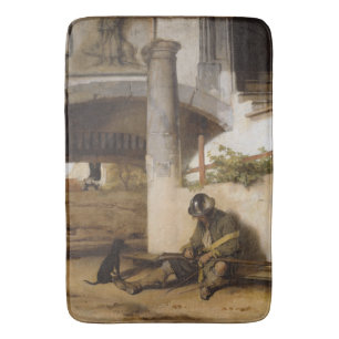 Tapis De Bain La sentinelle garde une porte avec son chien de co