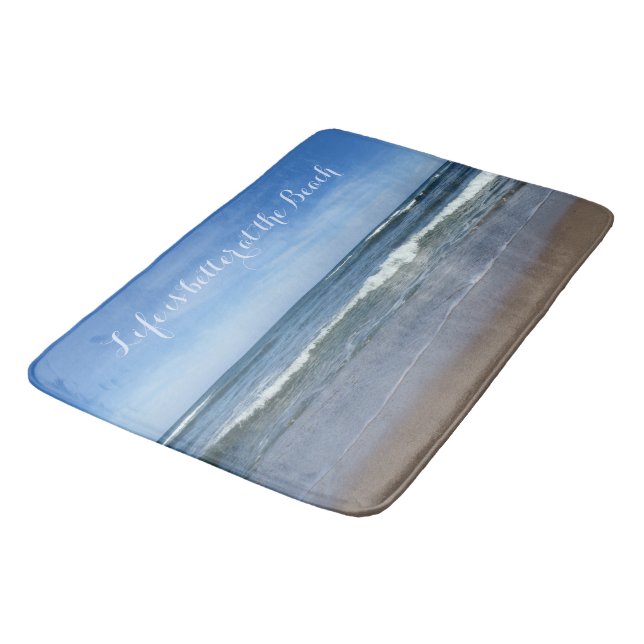 Tapis De Bain La vie est meilleure à la plage (Angle)
