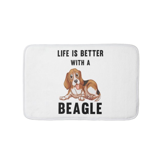 Tapis De Bain La vie est meilleure avec un Beagle (Devant)