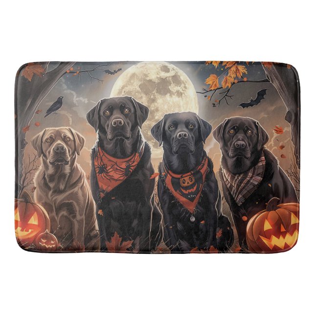 Tapis De Bain Labrador Halloween Éffrayant (Devant)