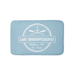 Tapis De Bain Lac Winnipesaukee NH ville personnalisée, nom, an