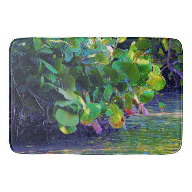 Tapis De Bain Lagune de la mangrove avec des raisins de mer (Devant)
