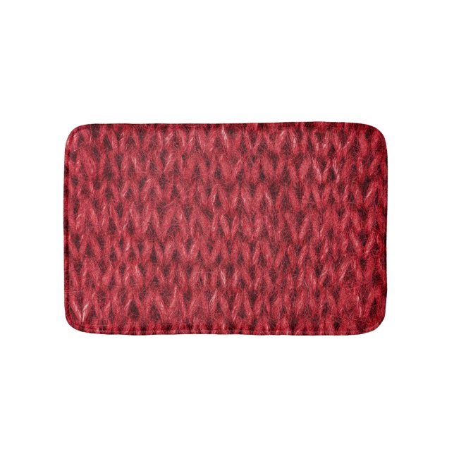 Tapis De Bain Laine rouge : Arrière - plan de texture Tricot. (Devant)