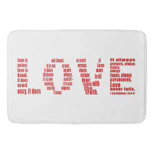 Tapis De Bain L'amour est... 1 Corinthiens 13:4-8 verset de la B