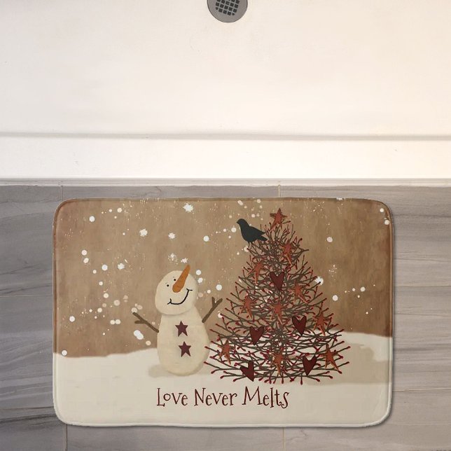 Tapis De Bain L'amour n'a jamais fondu Snowman Bath Mat (Créateur téléchargé)