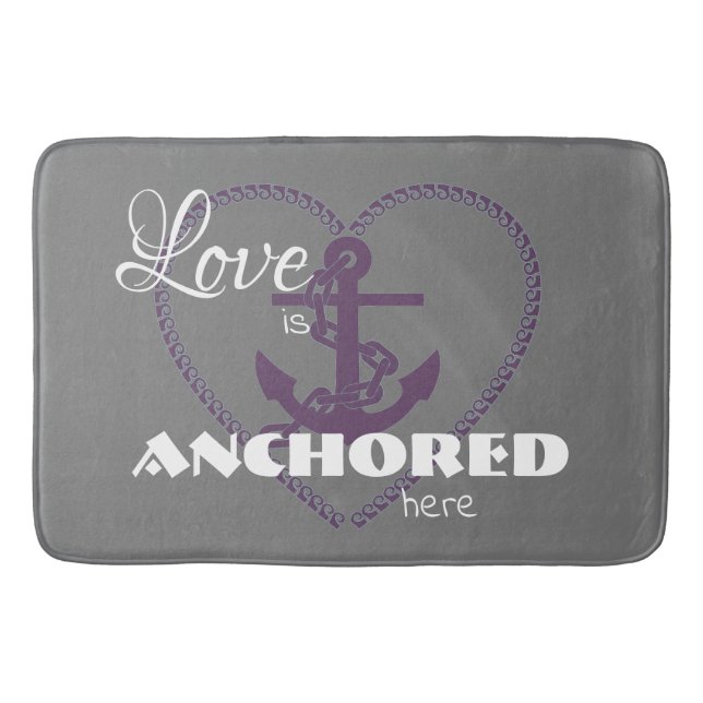 Tapis De Bain L'Amour Nautique est ancré ici Bath Mat (Devant)
