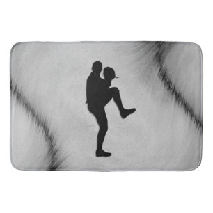Tapis De Bain Lanceur de joueur de baseball en enroulement