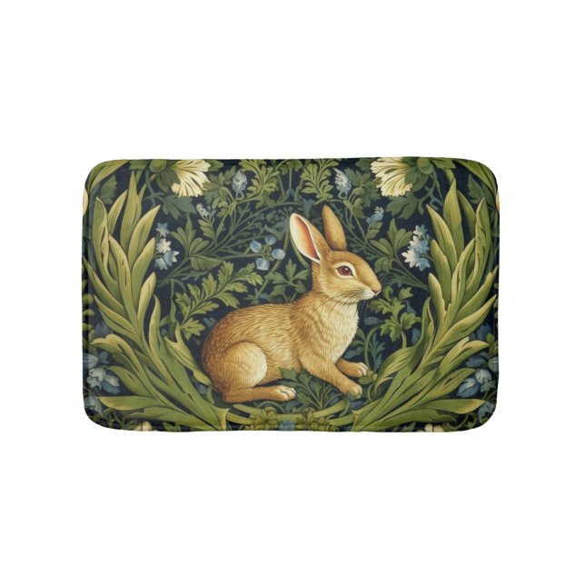 Tapis De Bain Lapin Art nouveau dans le jardin (Devant)
