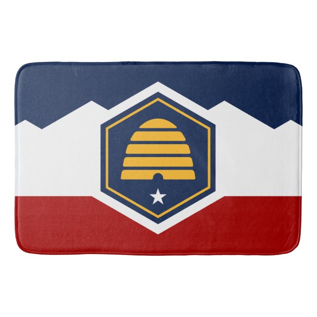 Tapis De Bain Large bath mat with flag of Utah, USA (Devant)