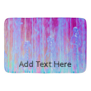 Tapis De Bain L'art de l'eau rose, violet et bleu