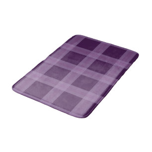Tapis De Bain Lavande Et Profond Violet Plaid Motif Mat